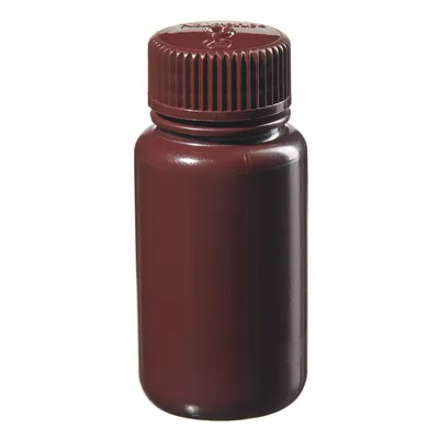 Nalgene BTL AMBR W/M HDPE, 8 oz (250 ml) Amber Wide-Mouth Bottle, HDPE, Amber PP Screw Cap, 250 ml, Part No. 2106-0008 - Image 5