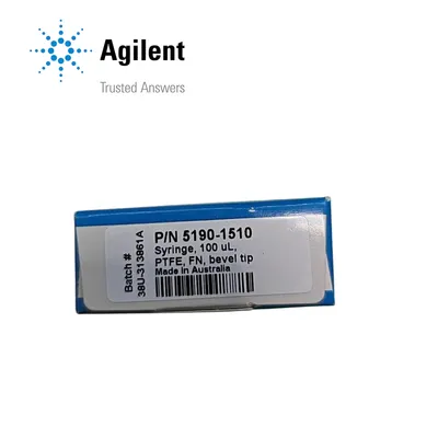 Agilent GC Manual Syringes, 50 mm, 25, Bevel, Fixed, 100 μL, PTFE, 1 Each, Part No. 5190-1510 - Image 1